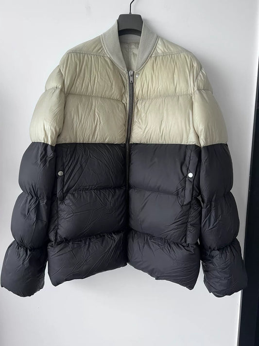 rick owens color-block down puffer jacket