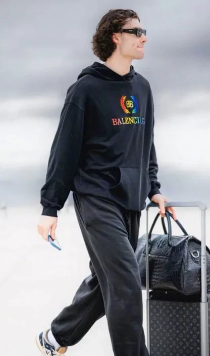 balenciaga black graphic hoodie for women