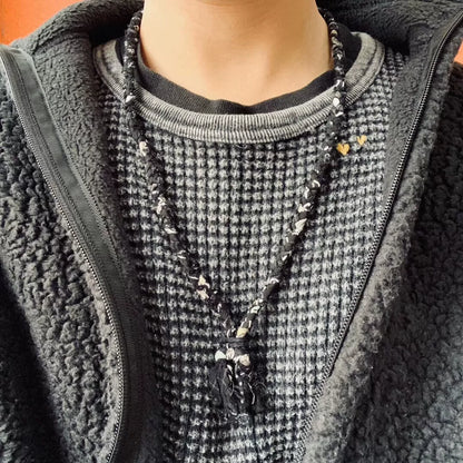 fleece zip-up shirt jacket in black