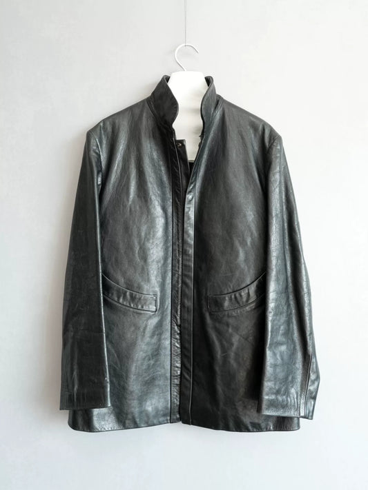 Yohji Yamamoto High-End Black Leather Jacket