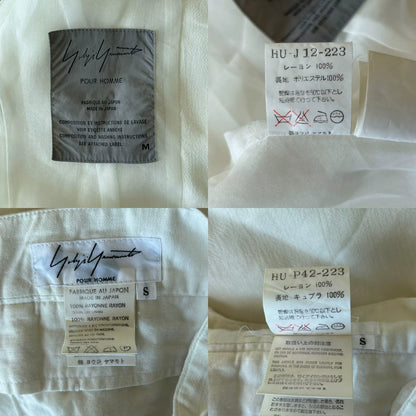 Yohji Yamamoto White Silk Coat and Pants Set