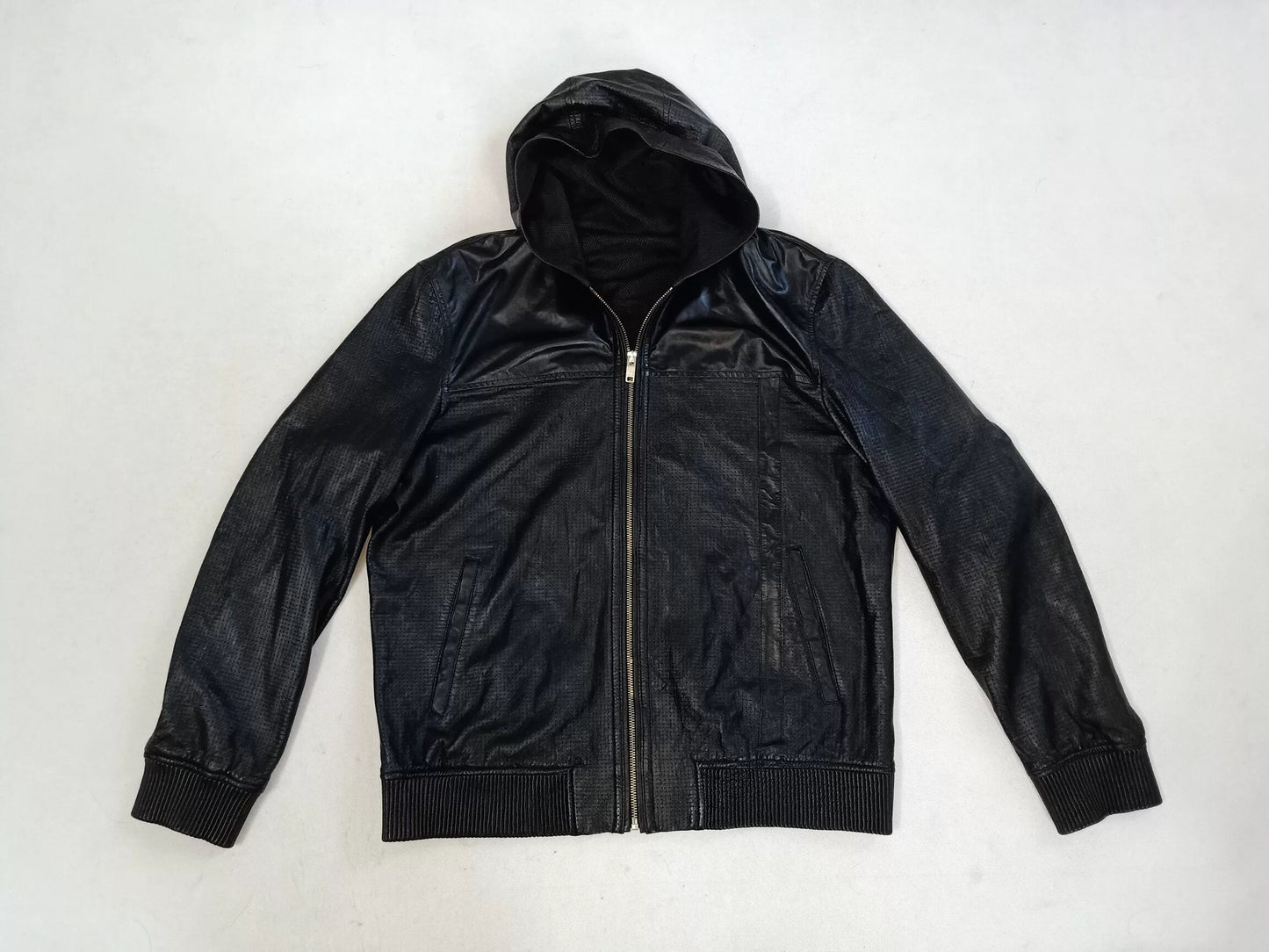 Saint Laurent Men's Leather Hooded Jacket