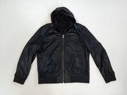 Saint Laurent Men's Leather Hooded Jacket
