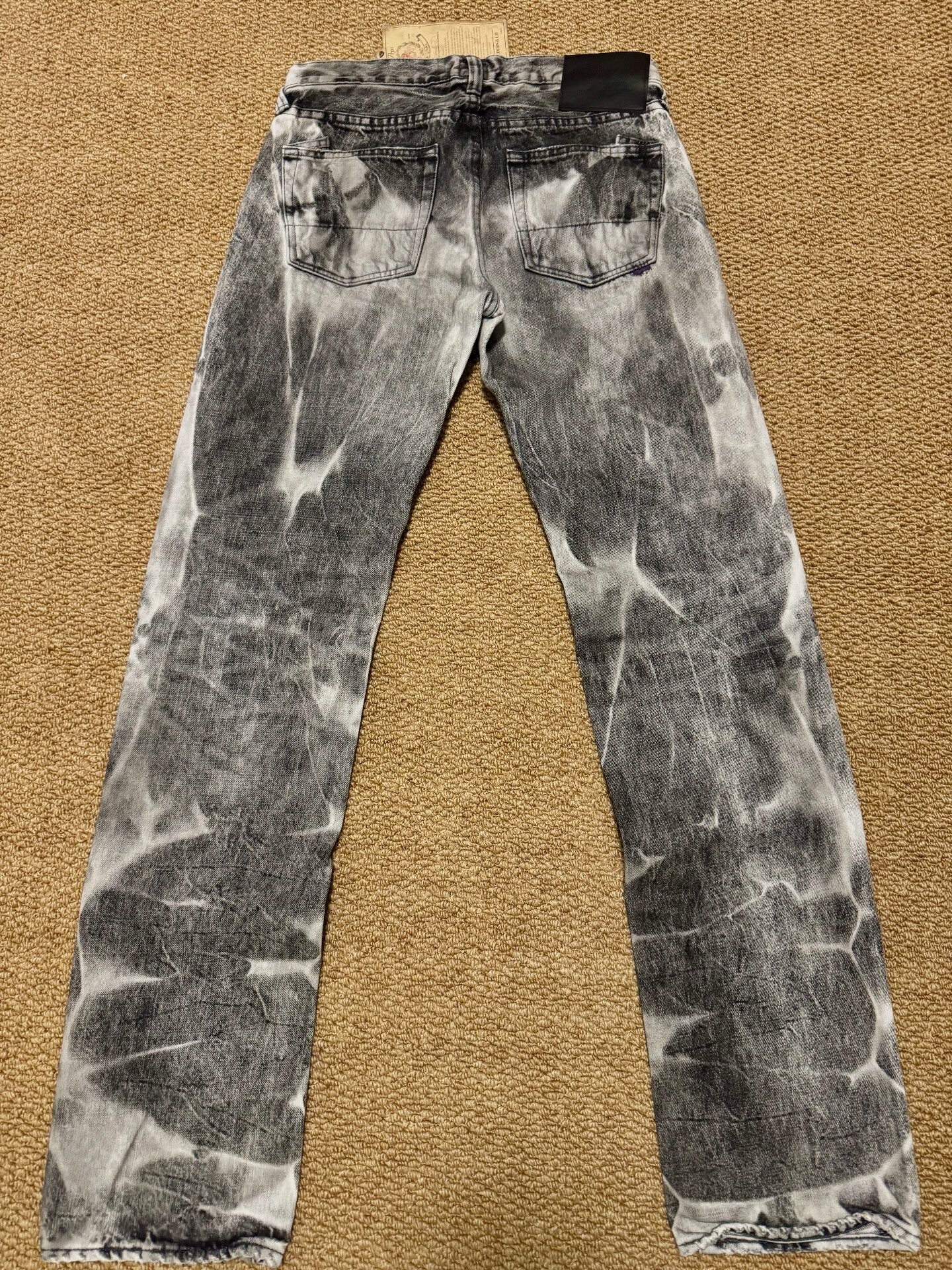 Gray White Tie-Dye Jeans
