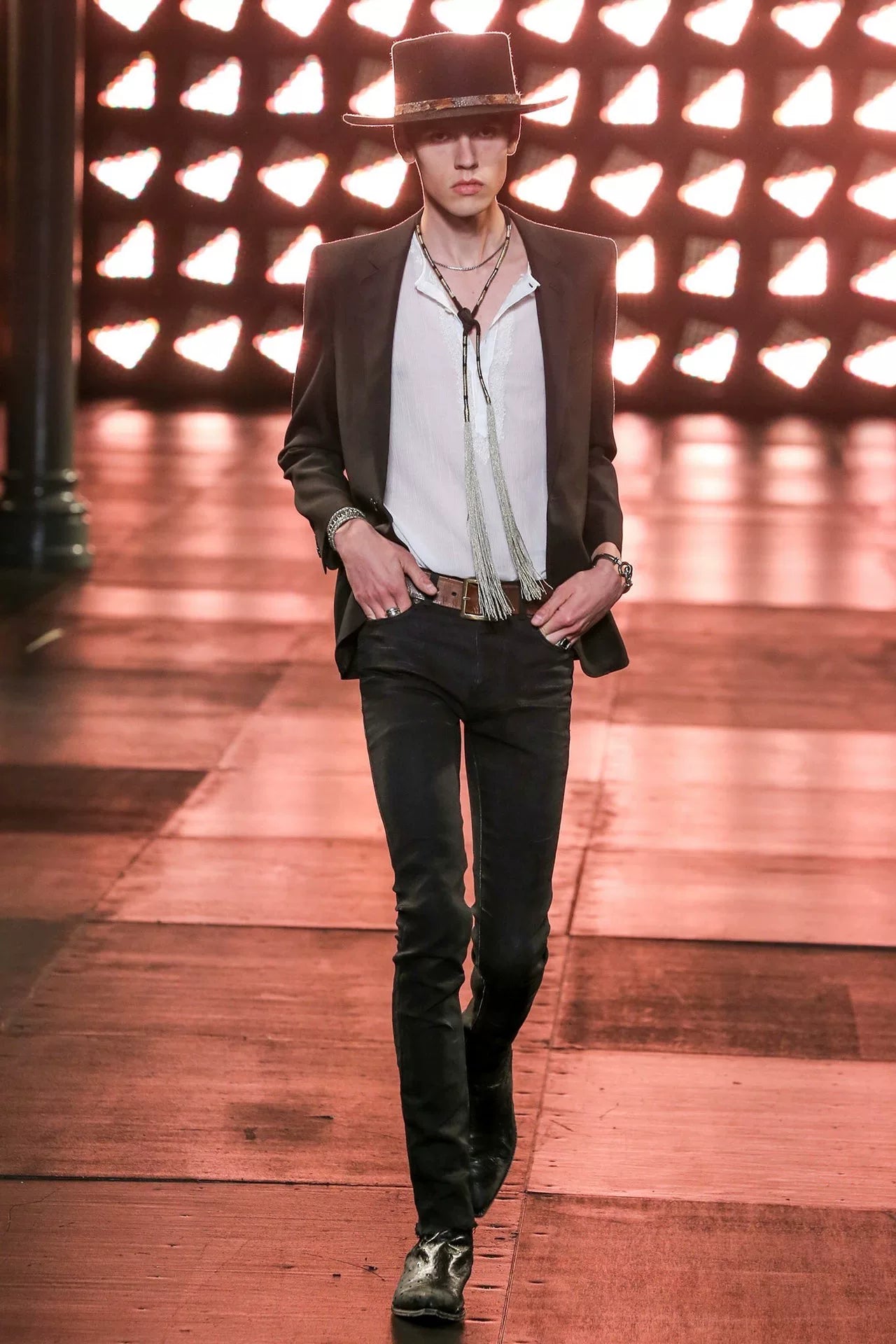 saint laurent white henley shirt 15ss collection