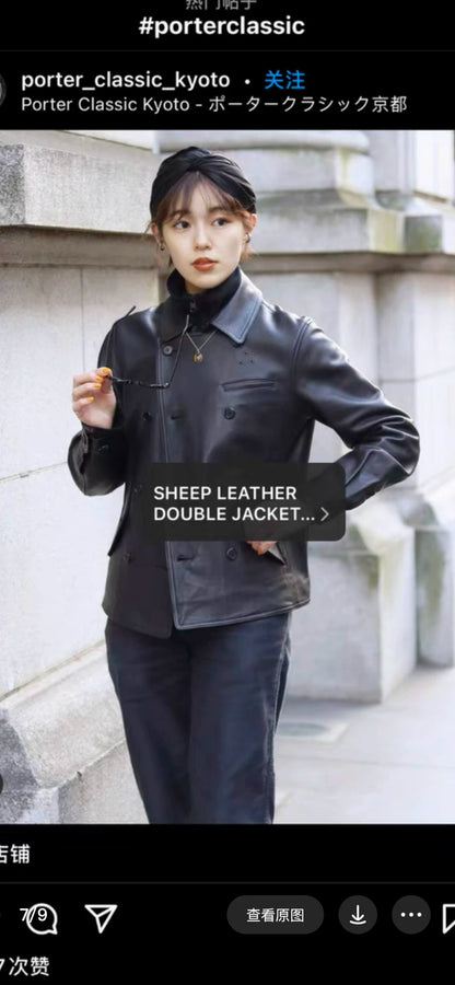 sheep leather double jacket by porter classic