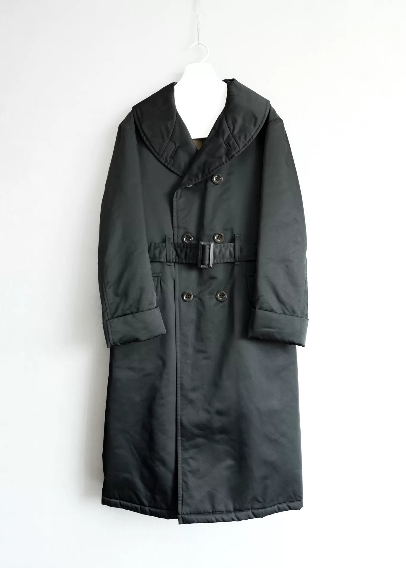 Yohji Yamamoto Black Overcoat with High Collar
