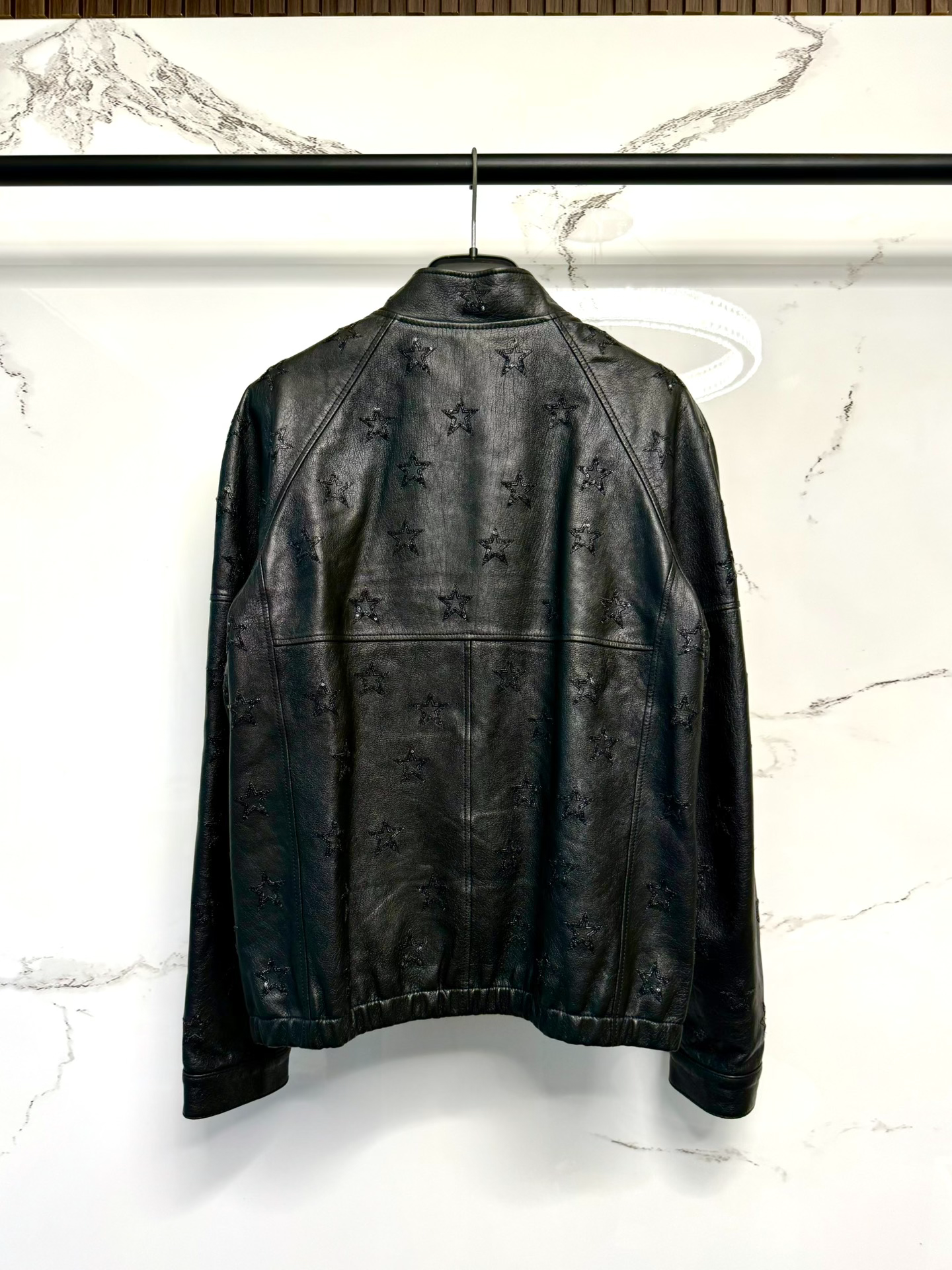 saint laurent star pattern leather jacket