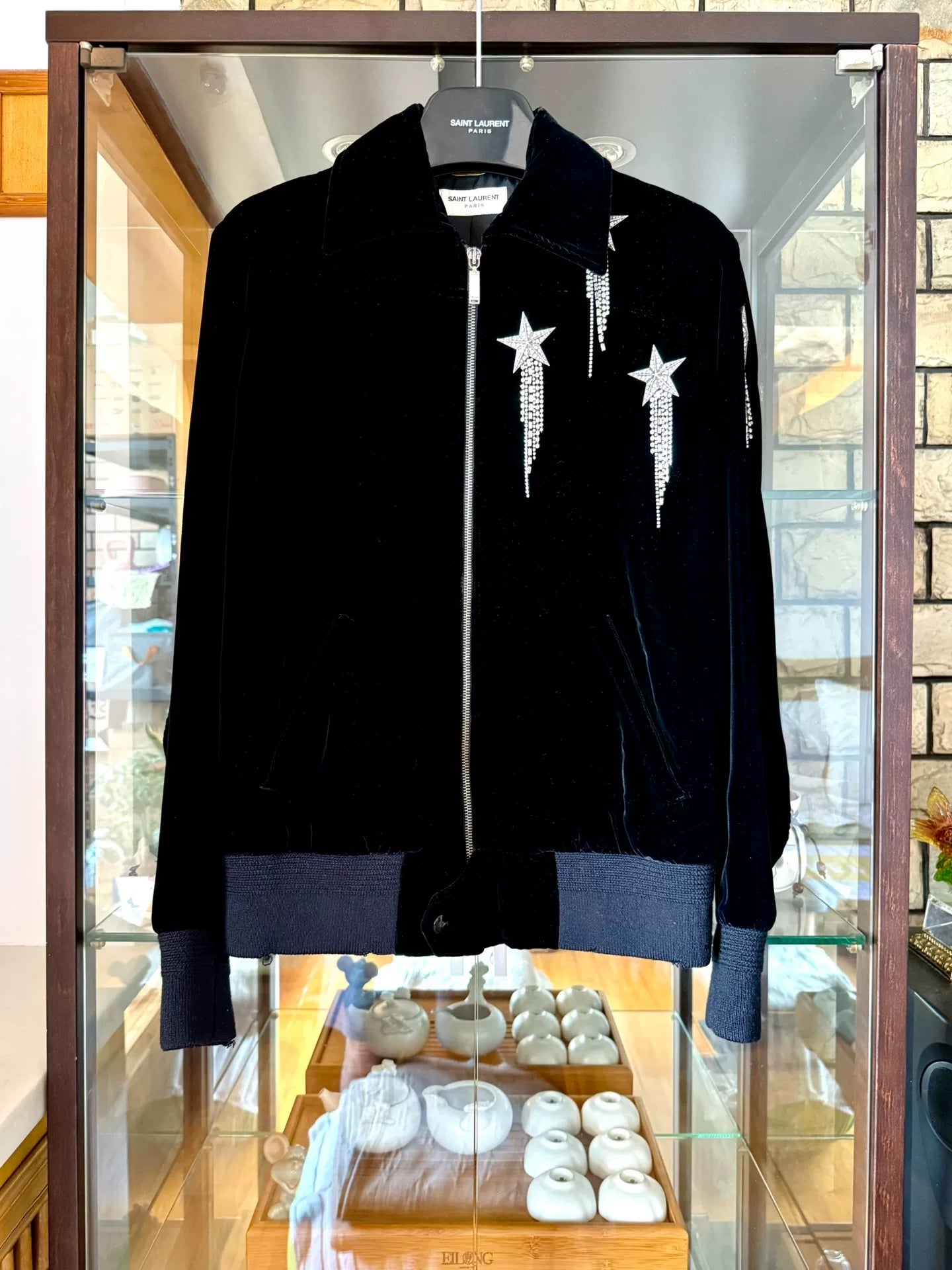 black velvet star embellishment jacket