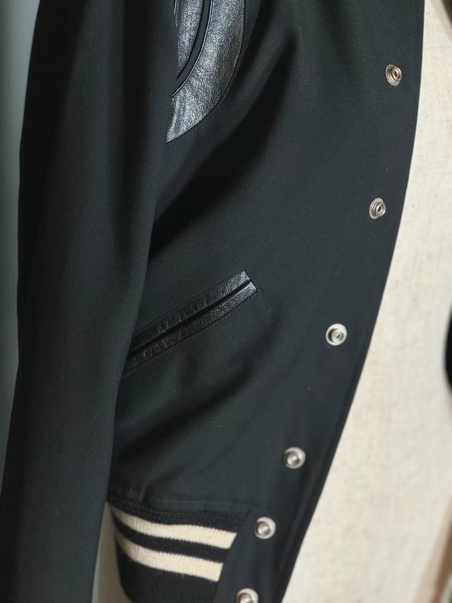 Saint Laurent SLP Black Varsity Jacket