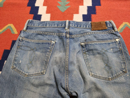 RRL Bootcut Distressed Denim Jeans