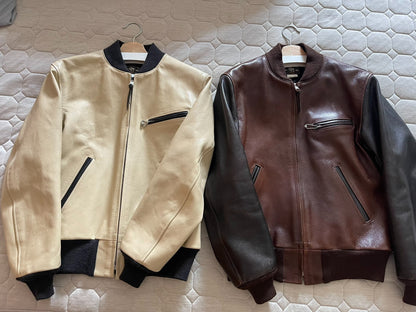 freewheelers skull leather bomber jacket