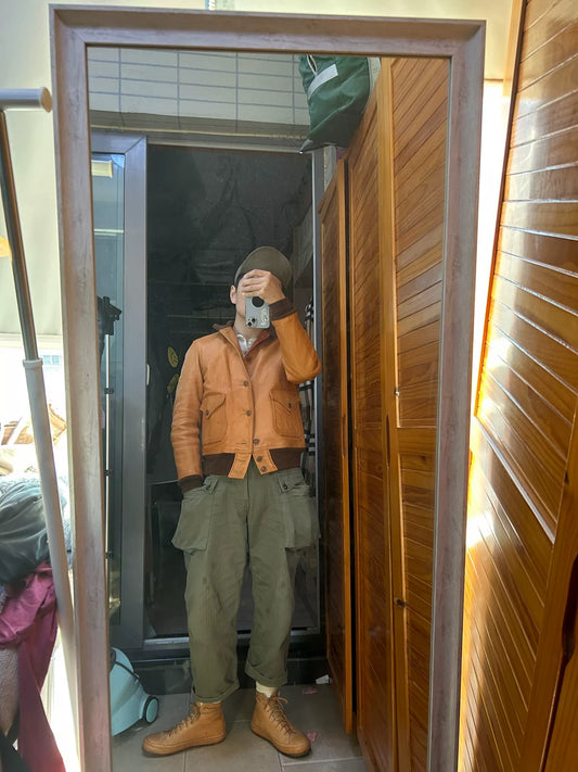 freewheelers a-1 honey waxed flight jacket