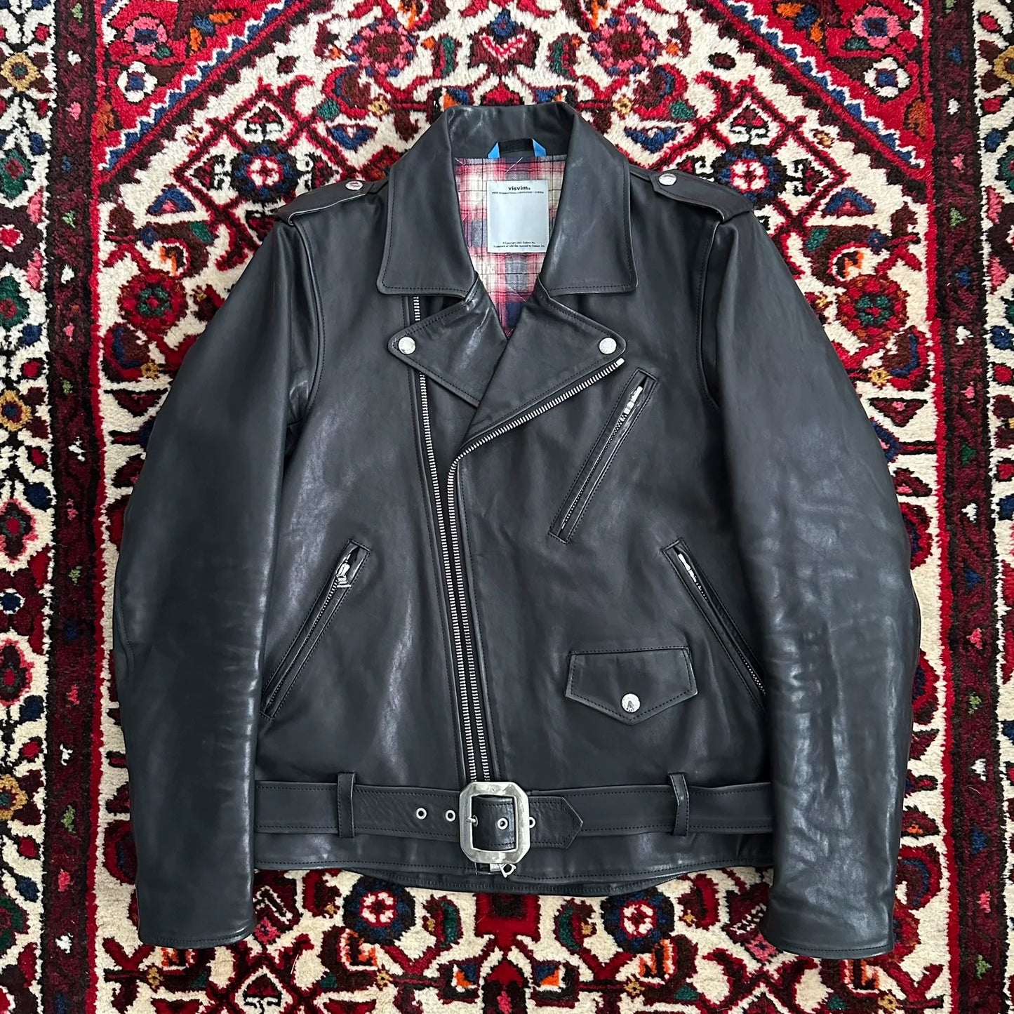 visvim leather motorcycle jacket size M