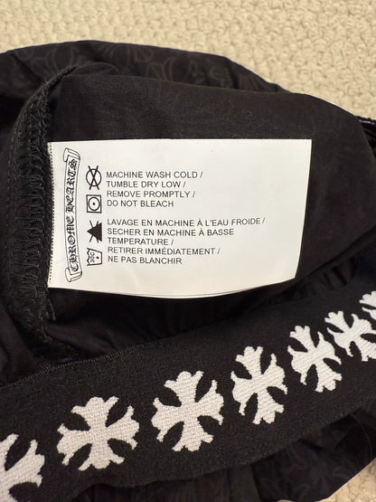 Chrome Hearts Black Subtle Pattern Beach Shorts