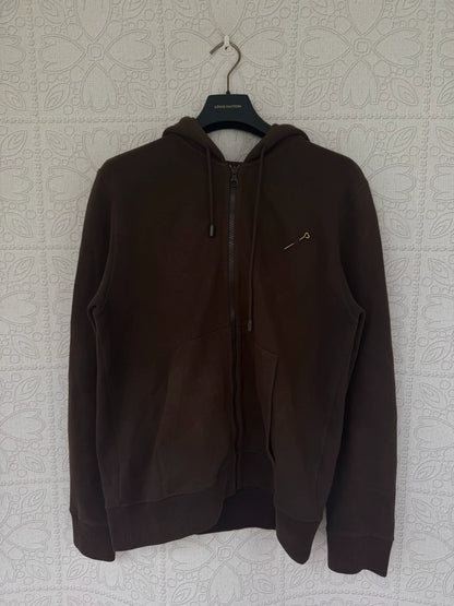 louis vuitton brown oversized hoodie with pin