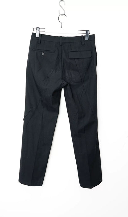 Undercover Wool Cropped Geometric Panel Pants