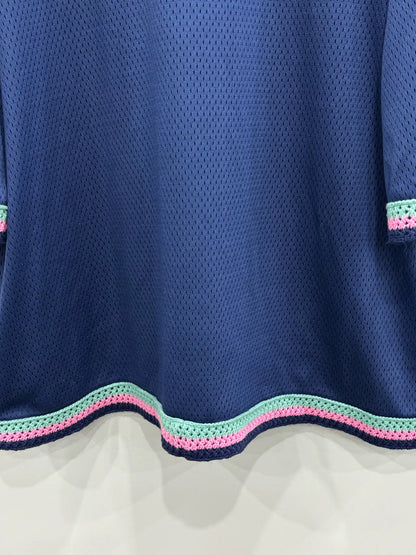 printed knit short-sleeve polo shirt