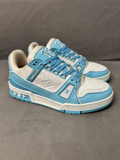 louis vuitton trainer sneakers in sky blue