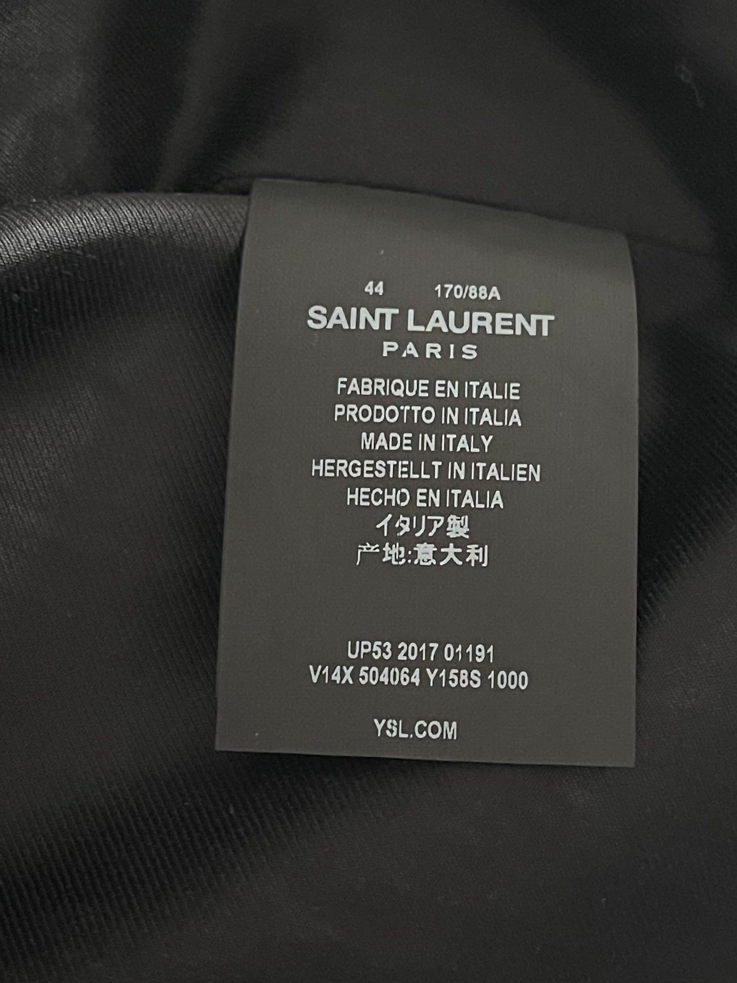 Saint Laurent Leather Sleeve HEAVEN Jacket