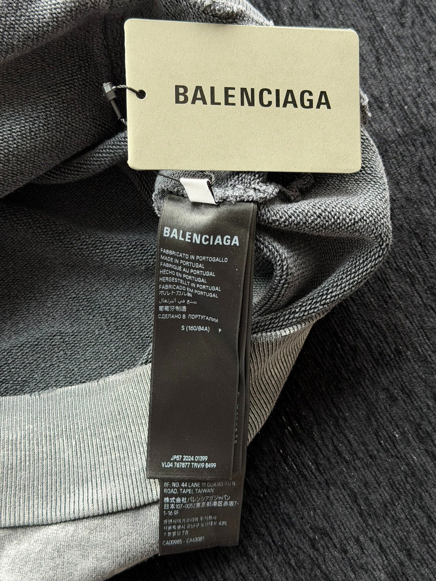 Balenciaga Gray Tie-Dye Logo Hoodie