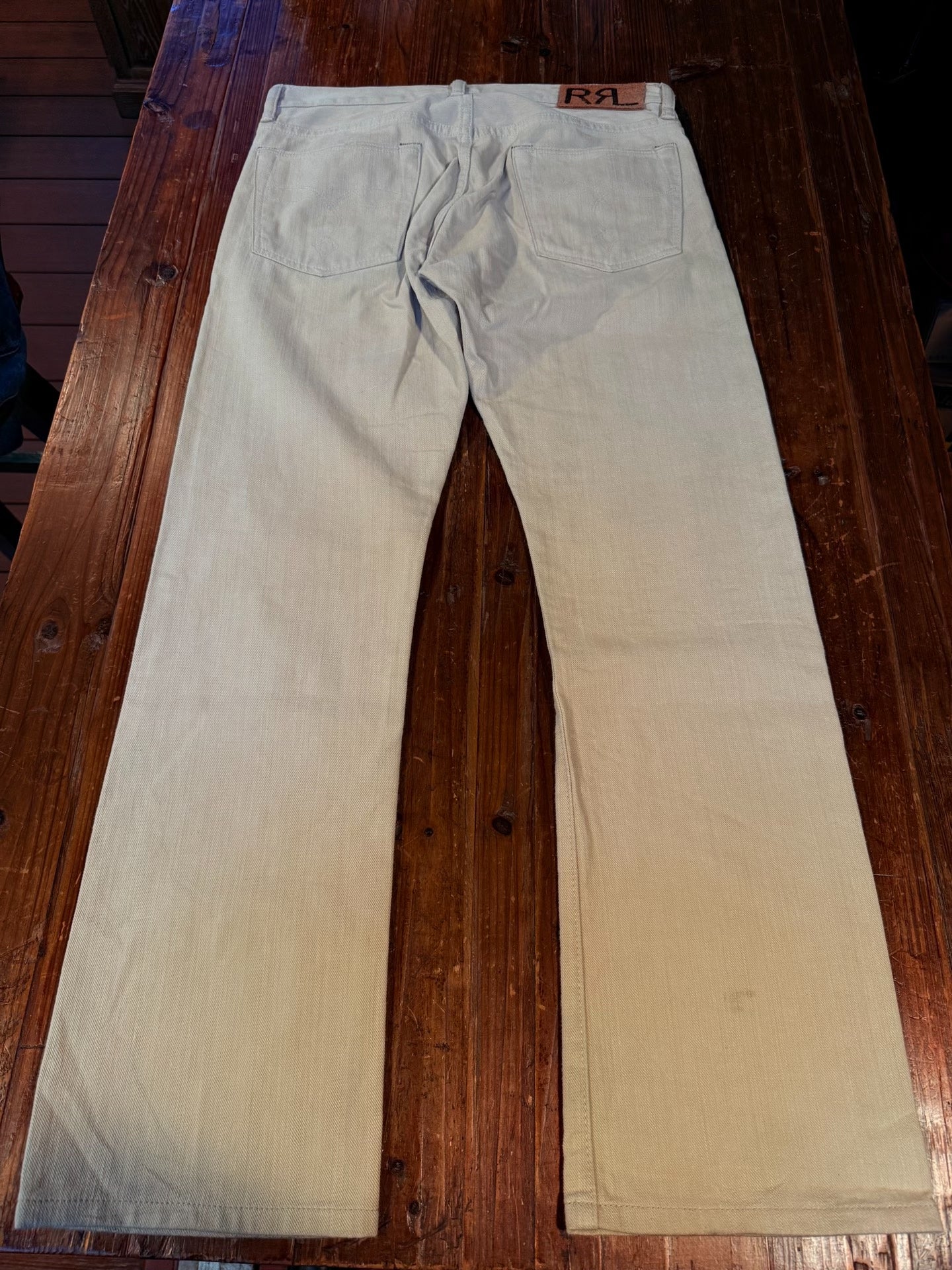 RRL Ralph Lauren Beige Denim Bootcut Pants