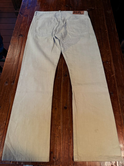 RRL Ralph Lauren Beige Denim Bootcut Pants