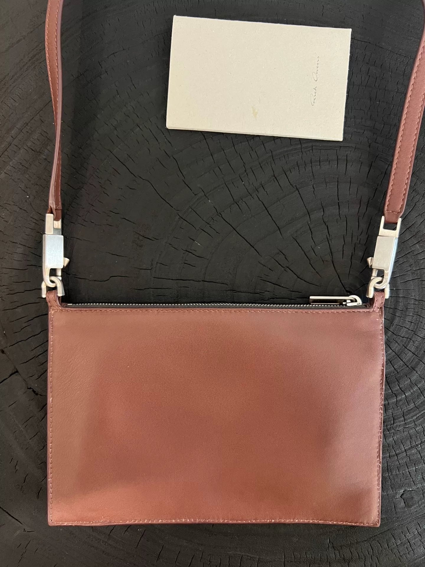 Rick Owens Red Cowhide Crossbody Bag