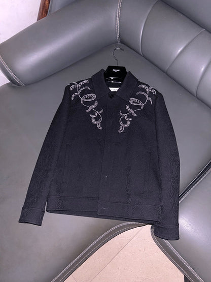 saint laurent embroidered wool jacket