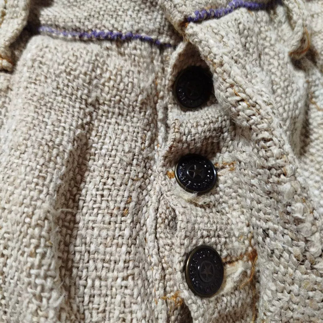 handmade patchwork cotton-linen shorts