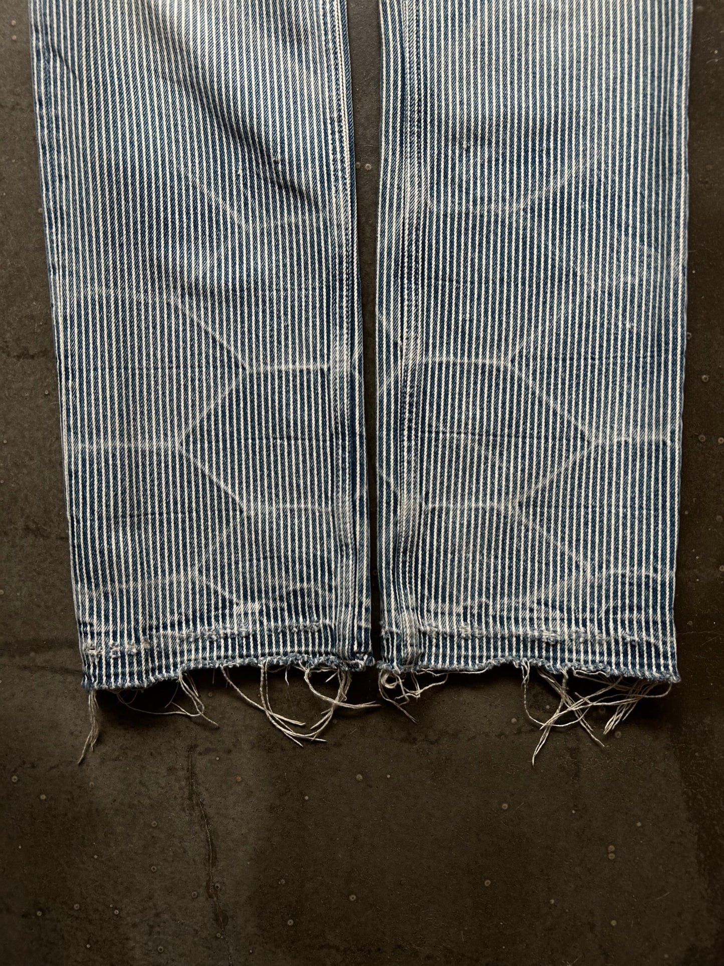 number nine striped washed denim pants