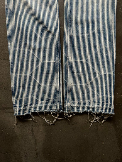 number nine striped washed denim pants