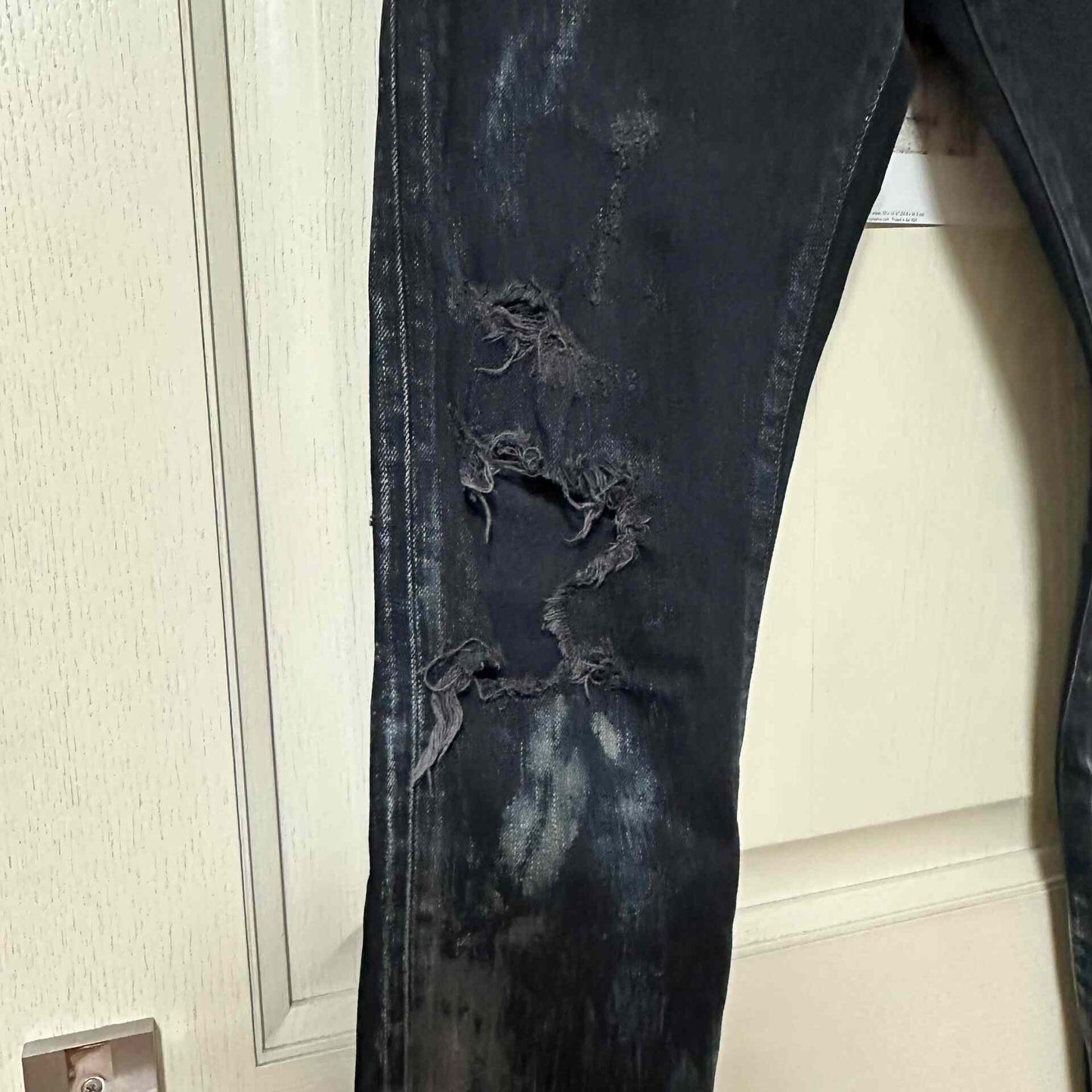 Saint Laurent Black Distressed Jeans