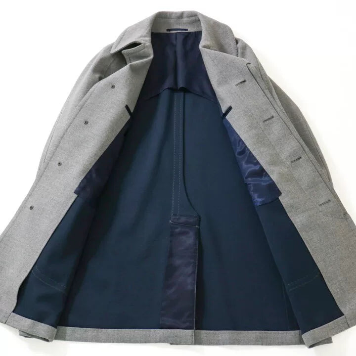 elegant short gray driving jacket for autumn