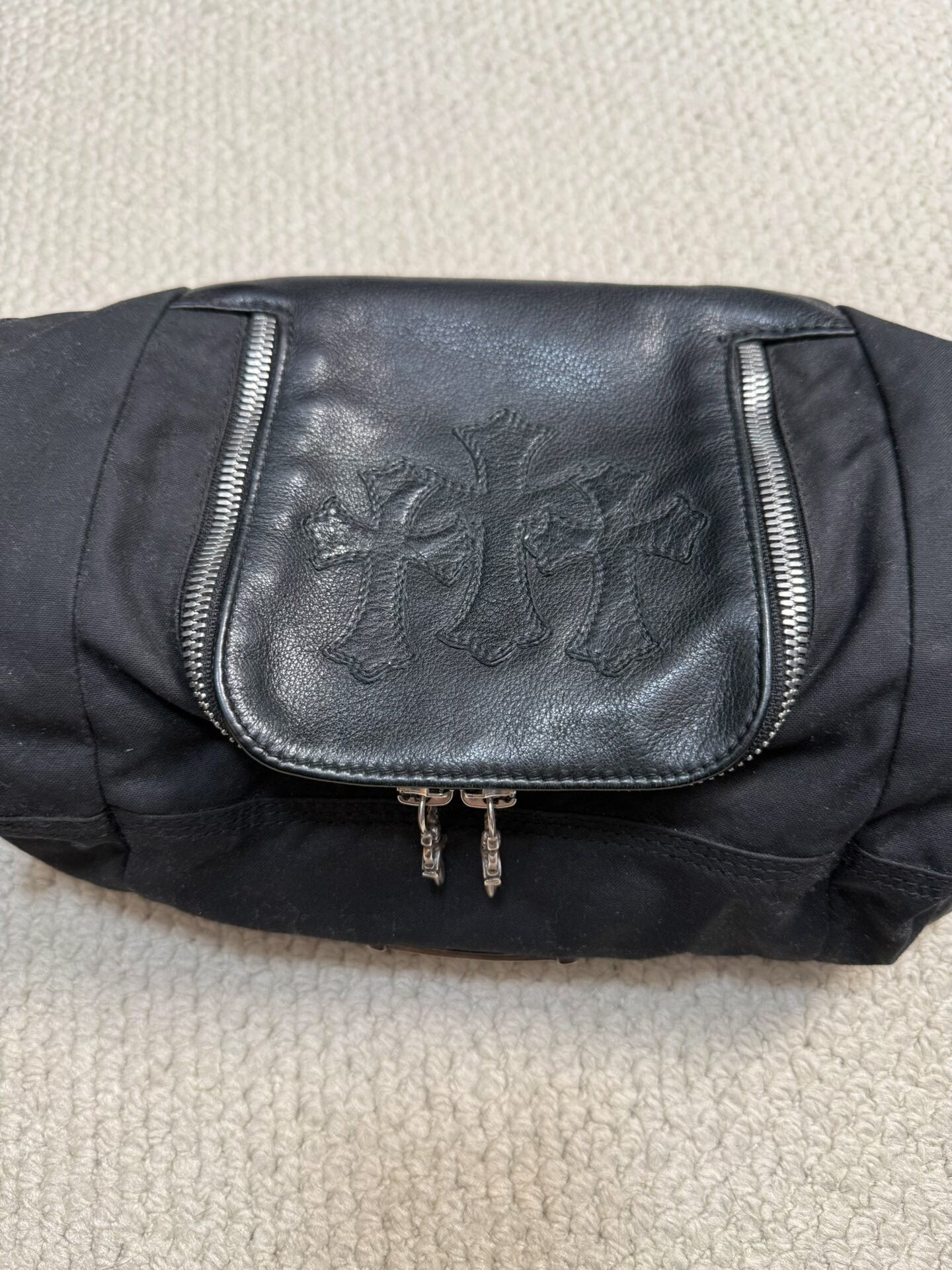 Chrome Hearts Cross Leather Wash Bag