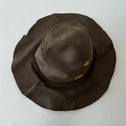 brown felt wide-brimmed hat