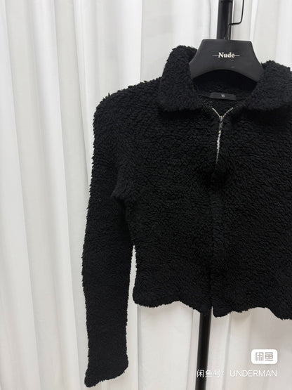 Yohji Yamamoto Y's Black Cropped Zip Jacket