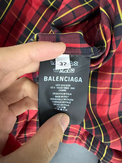 Balenciaga Plaid Hooded Shirt