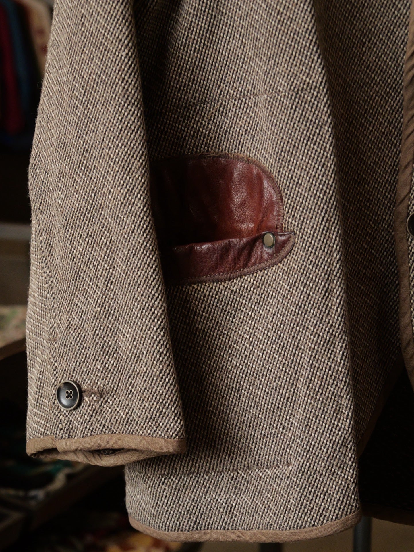 Kapital Woven Leather Patchwork Jacket