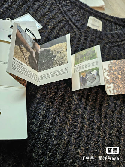 visvim hand-knit wool crew neck sweater