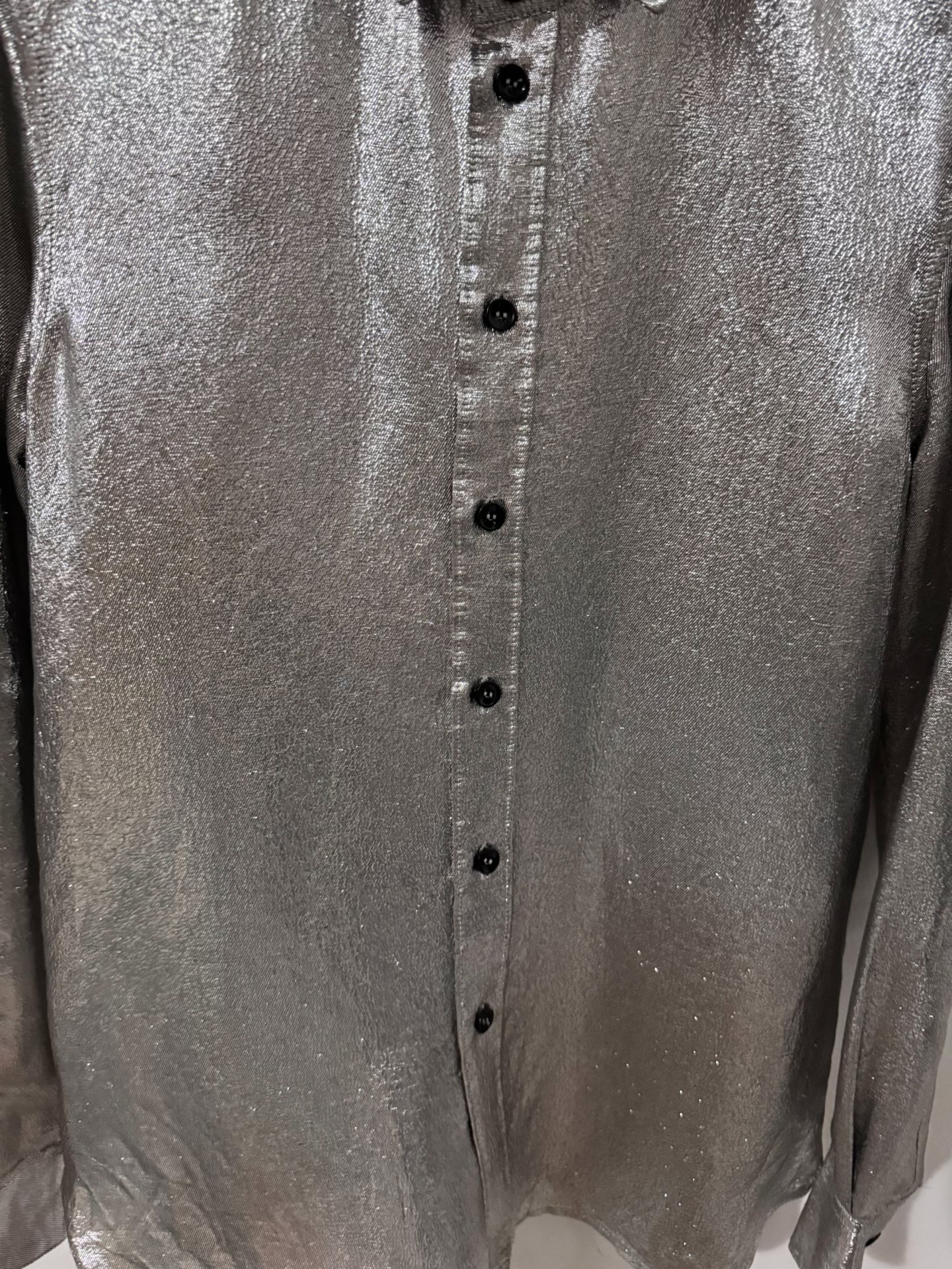 Saint Laurent Silver Silk Shirt