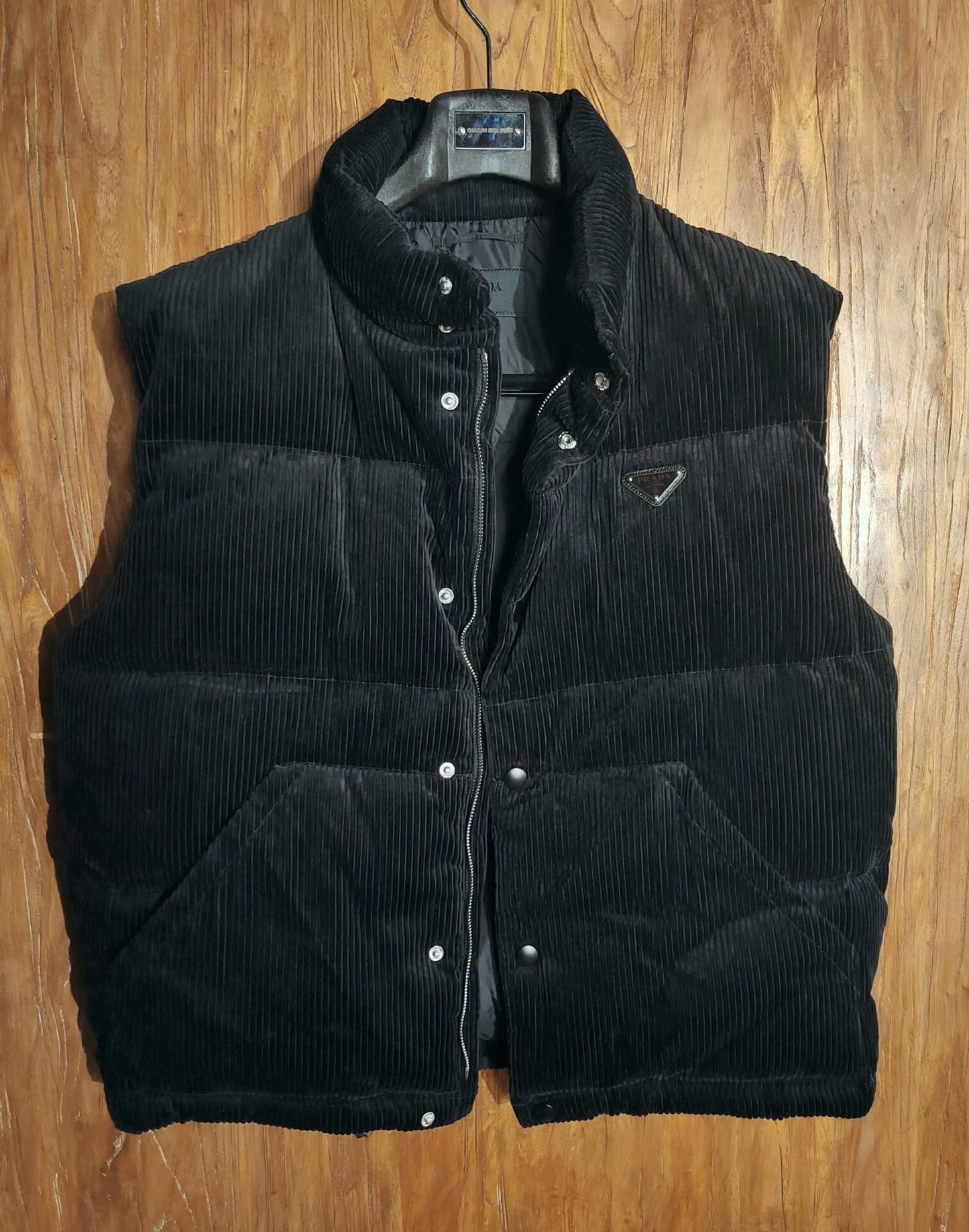 PRADA Black Corduroy Down Vest