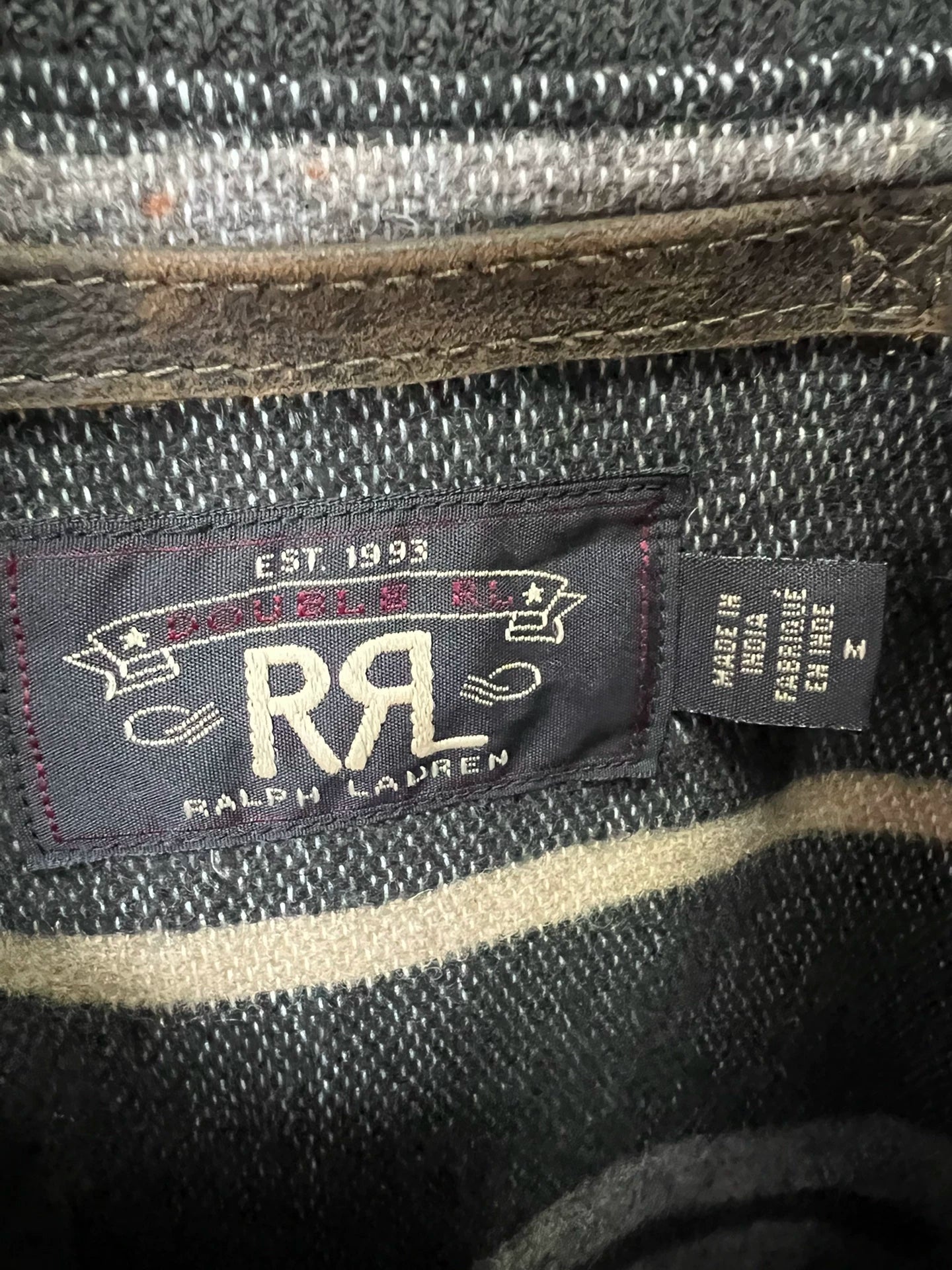 vintage rrl leather baseball jacket