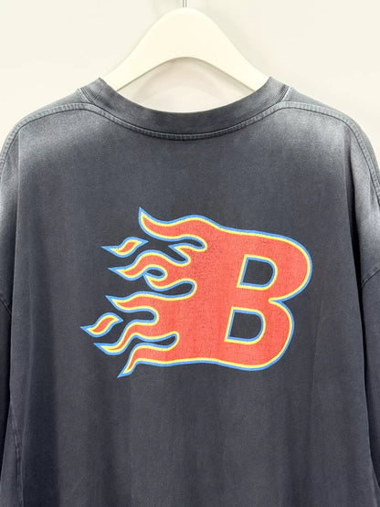 vintage balenciaga flame print tee