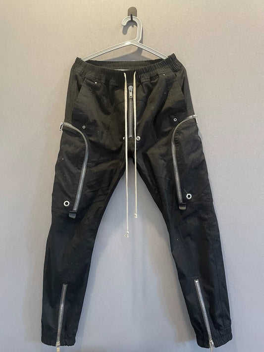 Rick Owens Black Cargo Pants with Zippers
