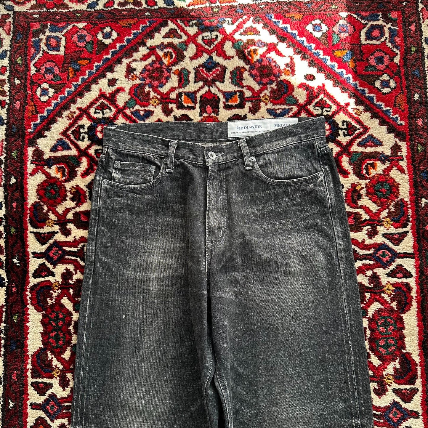 Neighborhood 24AW Washed Wide Jeans Black