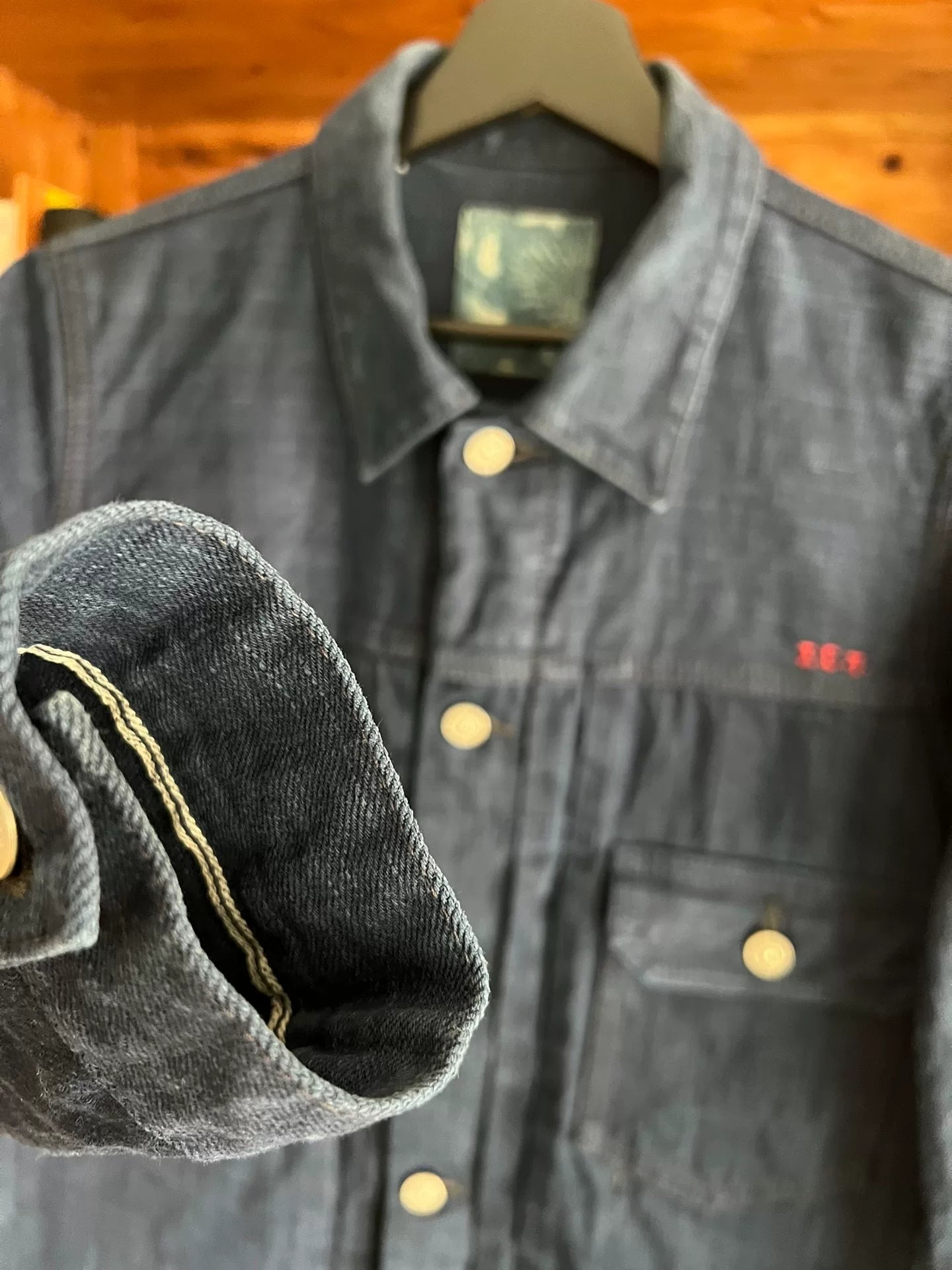 visvim denim jacket with indigo dye finish