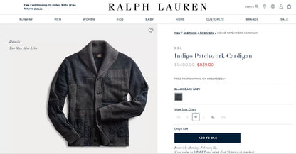 RRL work sweater with unique knit pattern