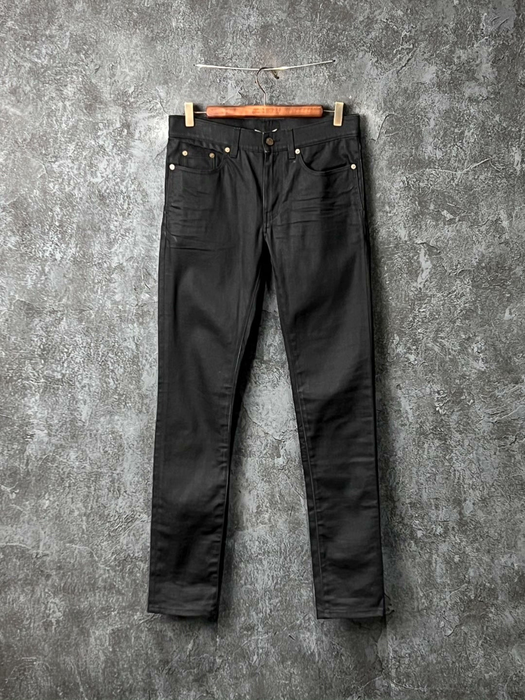 SAINT LAURENT Black Cotton Slim Jeans
