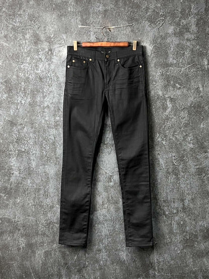 SAINT LAURENT Black Cotton Slim Jeans